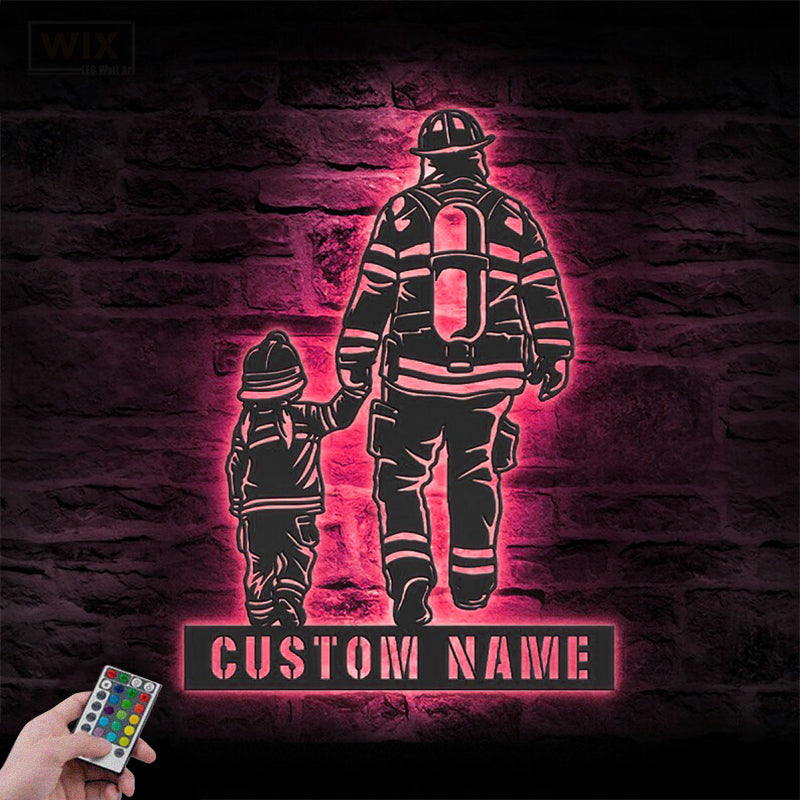 Firefighter LED Metal Sign - Wix Decor