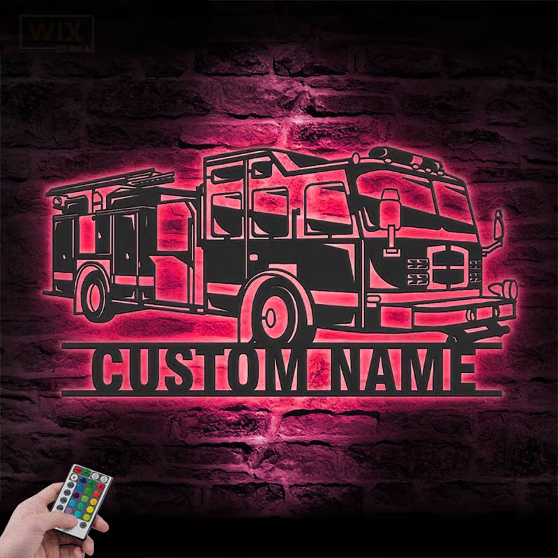 Firefighter LED Metal Sign - Wix Decor