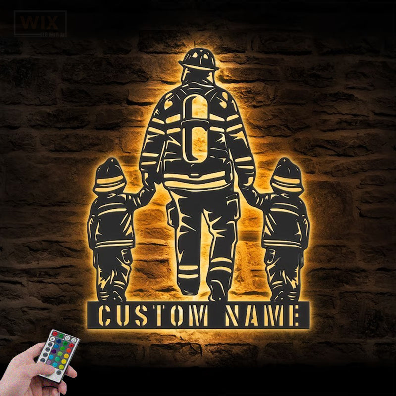 Firefighter LED Metal Sign - Wix Decor