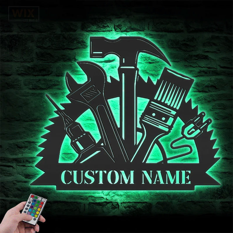 Garage LED Metal Sign