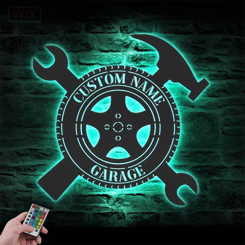 Garage LED Metal Sign