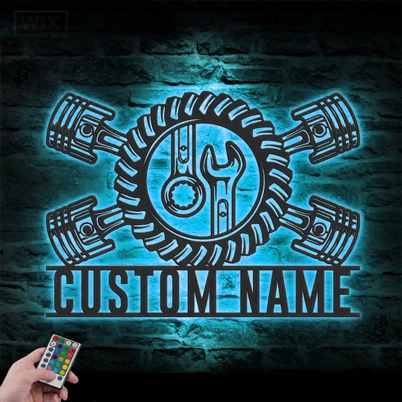 Garage LED Metal Sign