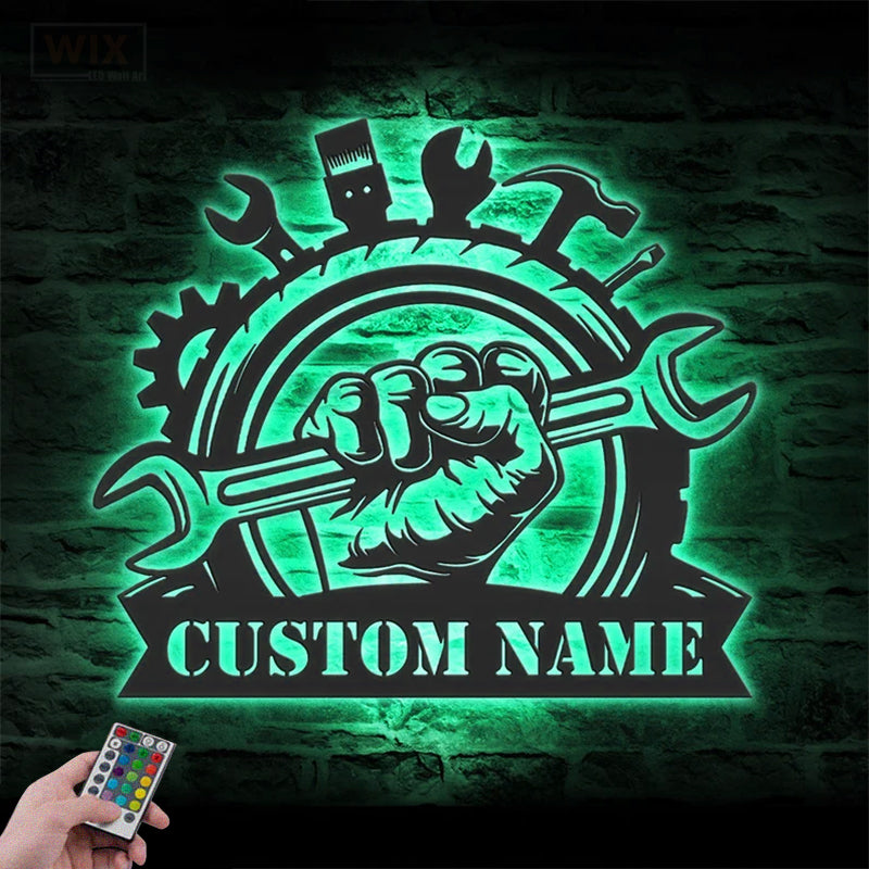 Garage LED Metal Sign - Wix Decor