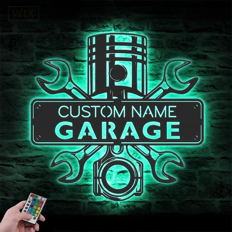 Garage LED Metal Sign
