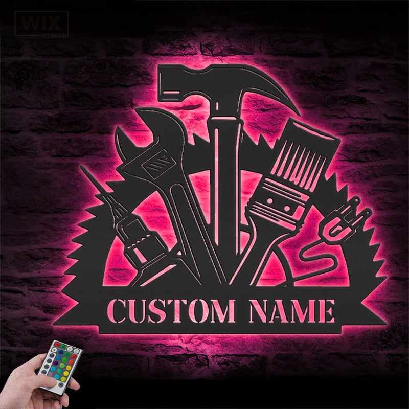 Garage LED Metal Sign