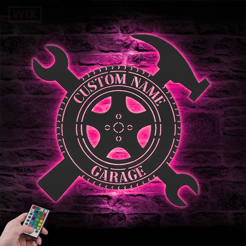 Garage LED Metal Sign