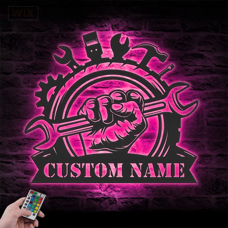 Garage LED Metal Sign - Wix Decor