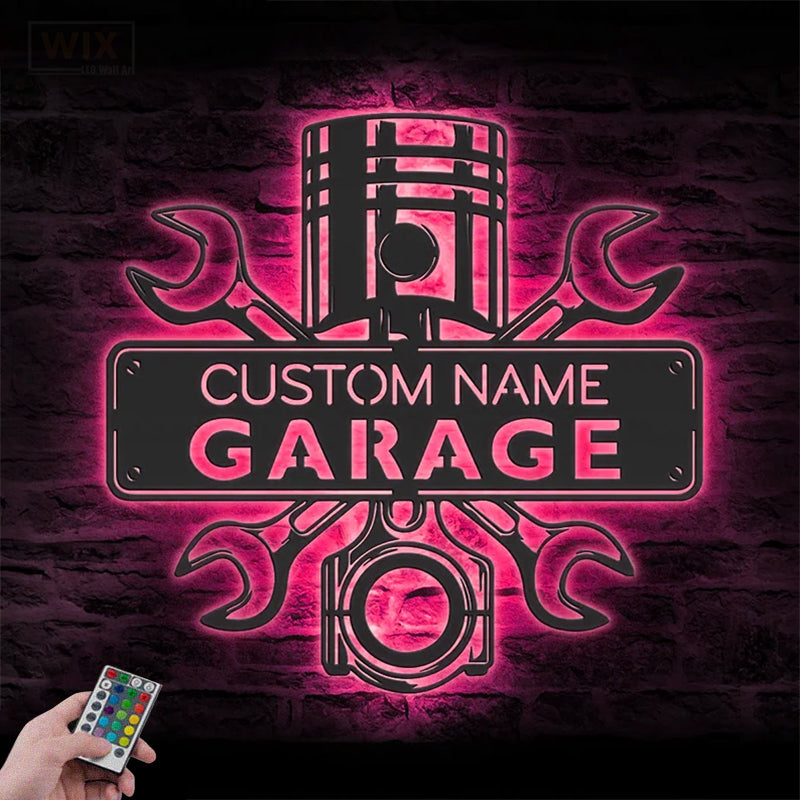 Garage LED Metal Sign