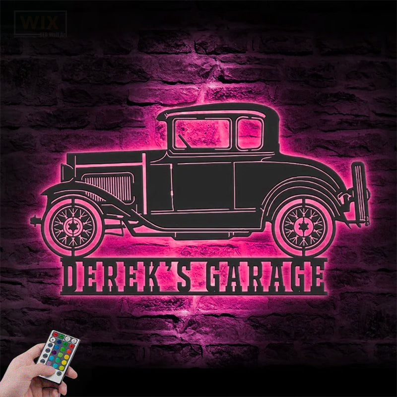 Garage LED Metal Sign