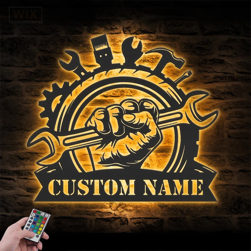 Garage LED Metal Sign - Wix Decor