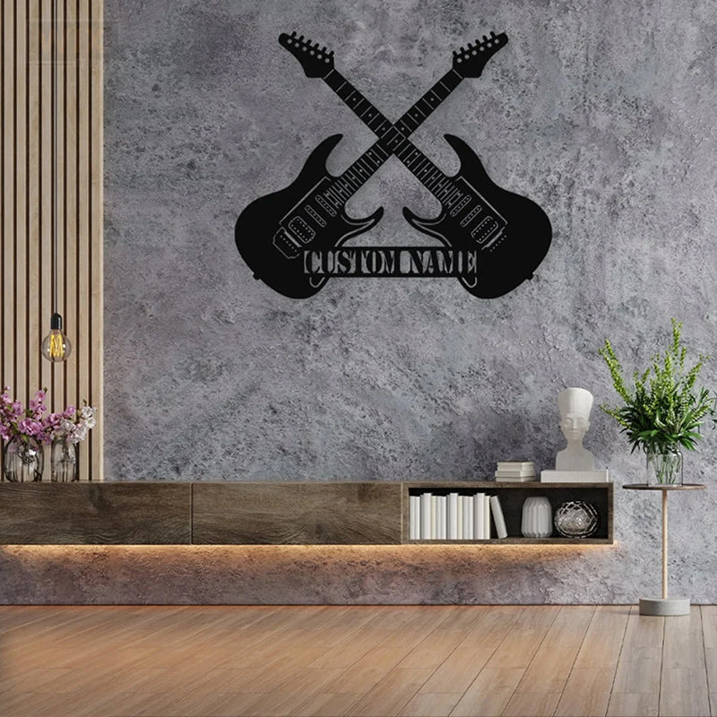 Guitar LED Metal Sign