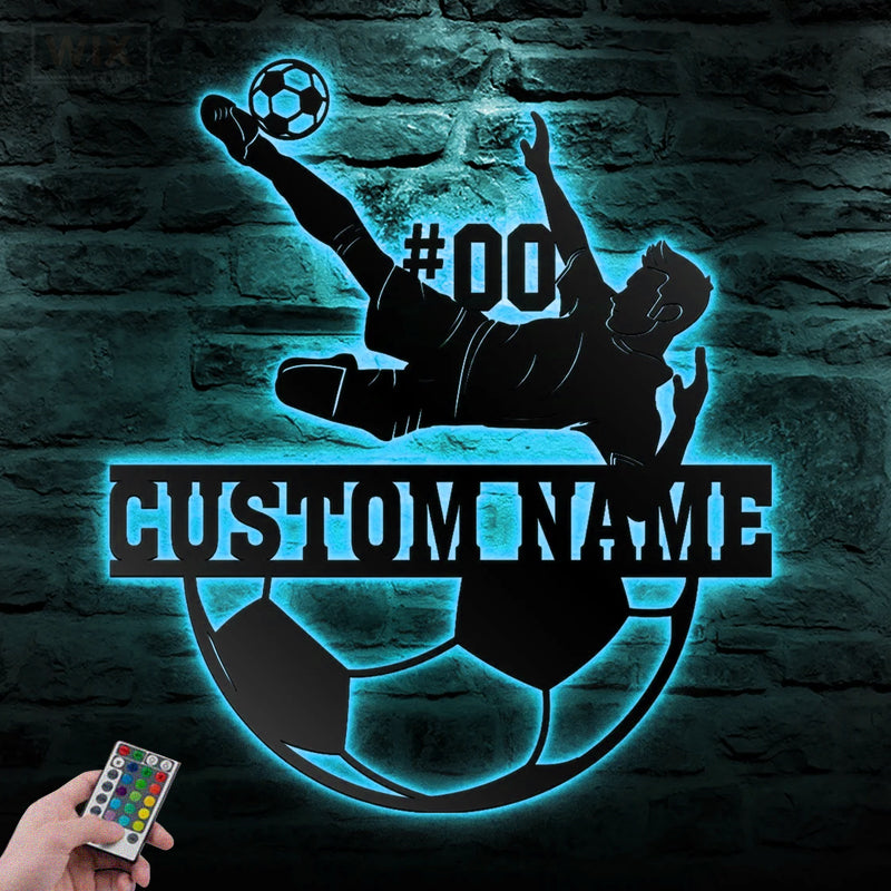 Soccer LED Metal Sign - Wix Decor