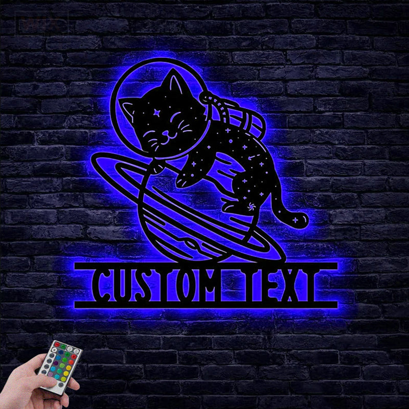 Cat Led Metal Sign - Wix Decor