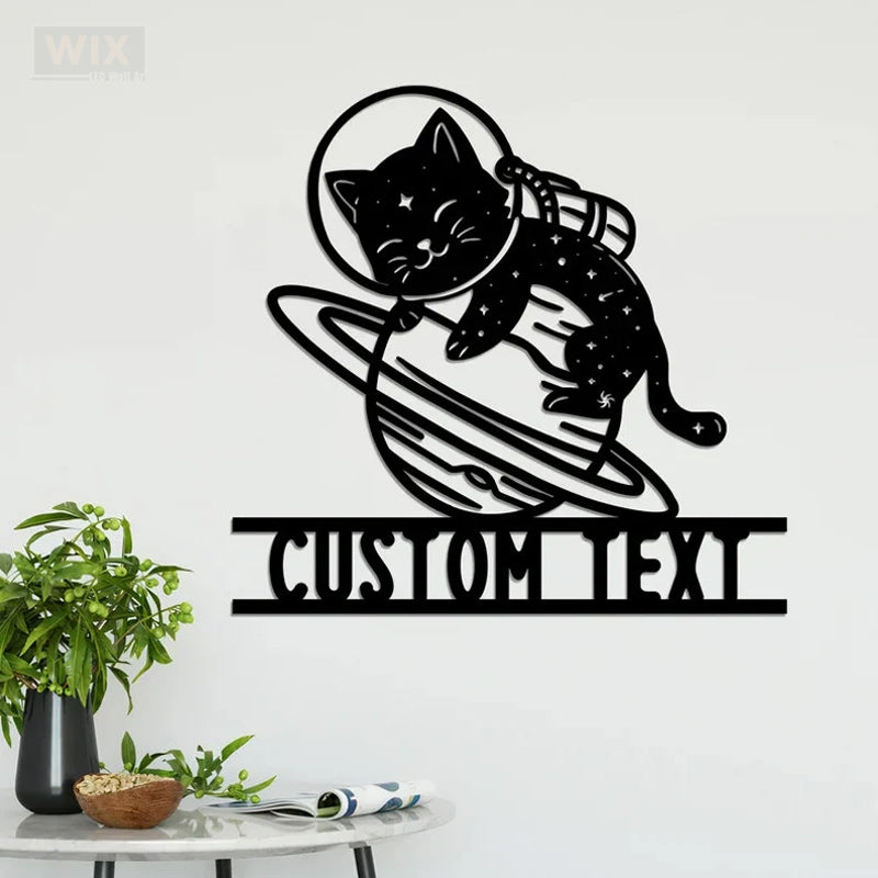 Cat Led Metal Sign - Wix Decor