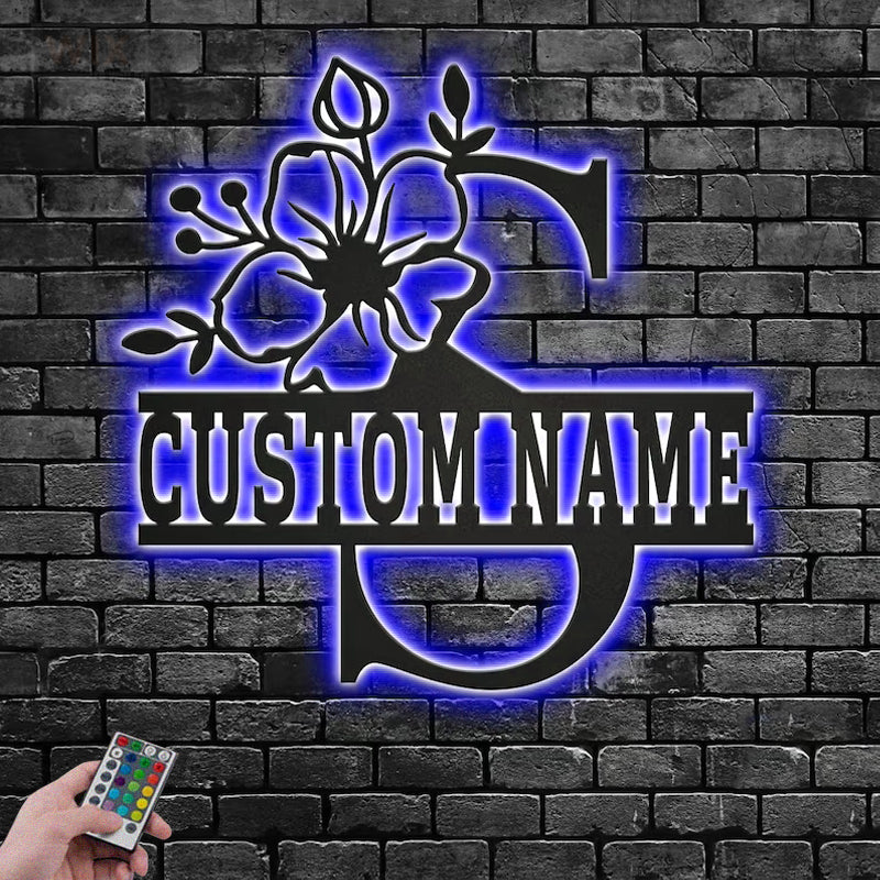 Flower Led Metal Sign – Wix Decor
