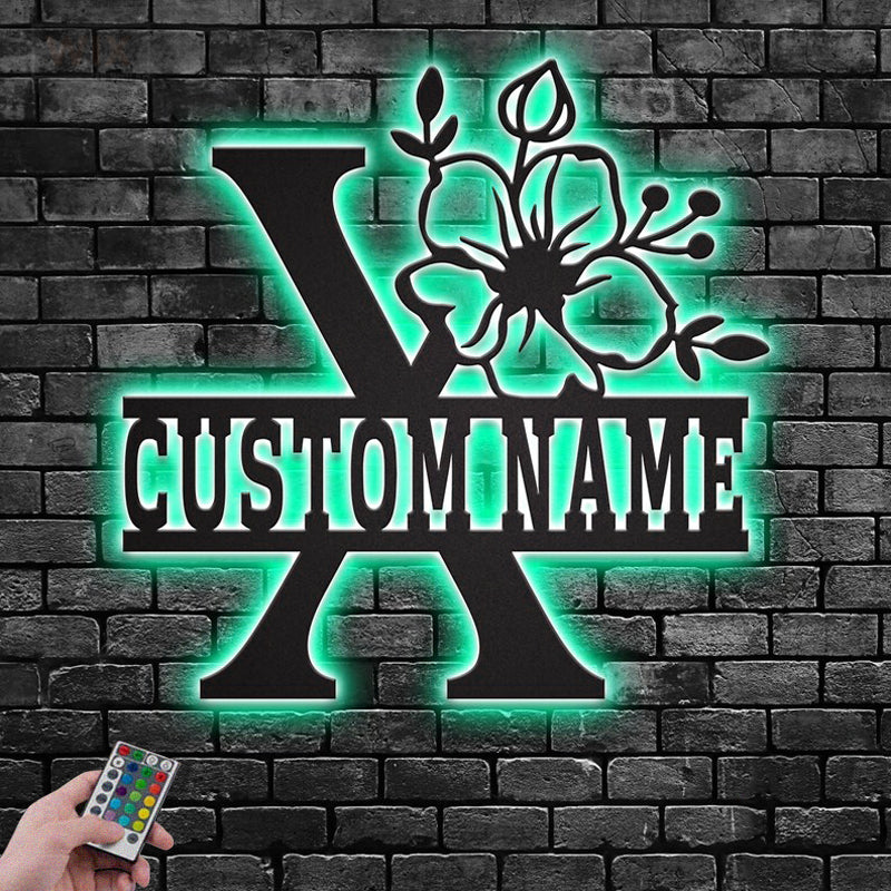 Flower Led Metal Sign – Wix Decor