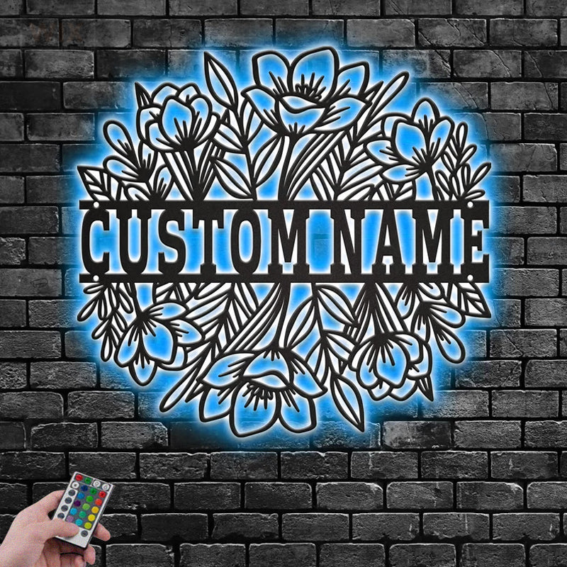 Flower Led Metal Sign – Wix Decor