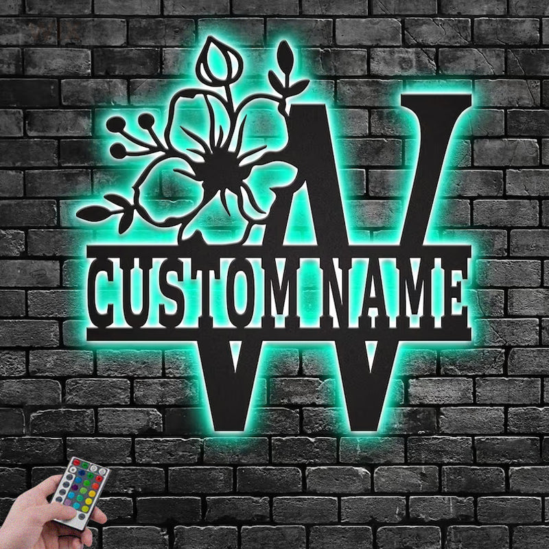 Flower Led Metal Sign – Wix Decor
