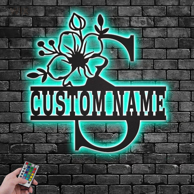 Flower Led Metal Sign – Wix Decor