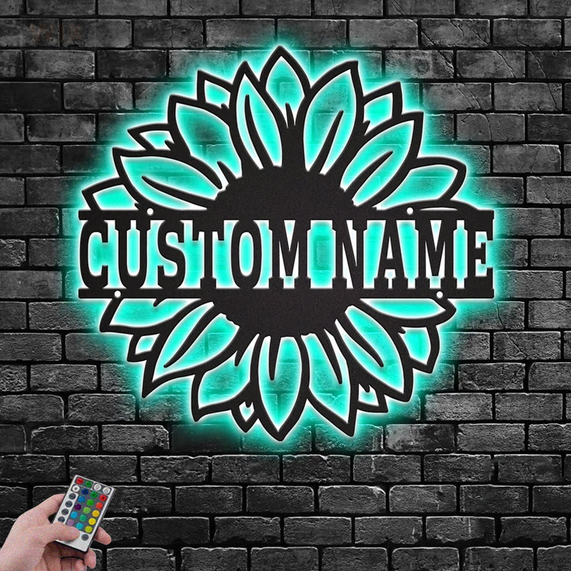 Flower Led Metal Sign – Wix Decor