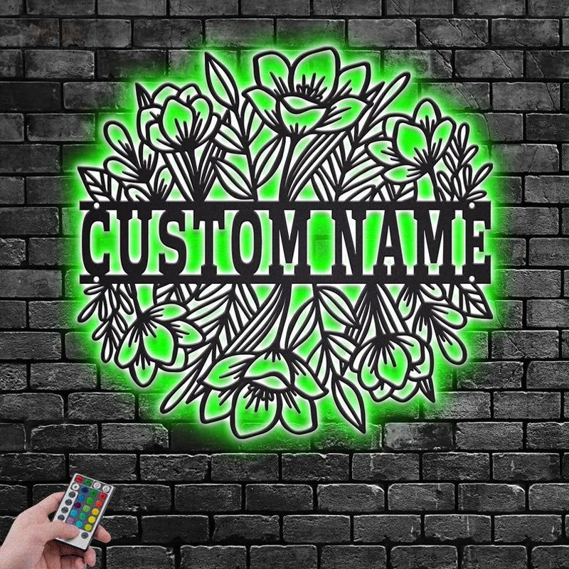 Flower Led Metal Sign – Wix Decor