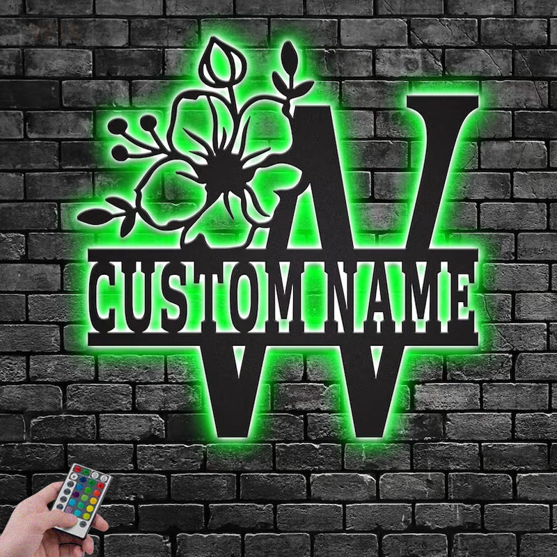 Flower Led Metal Sign – Wix Decor