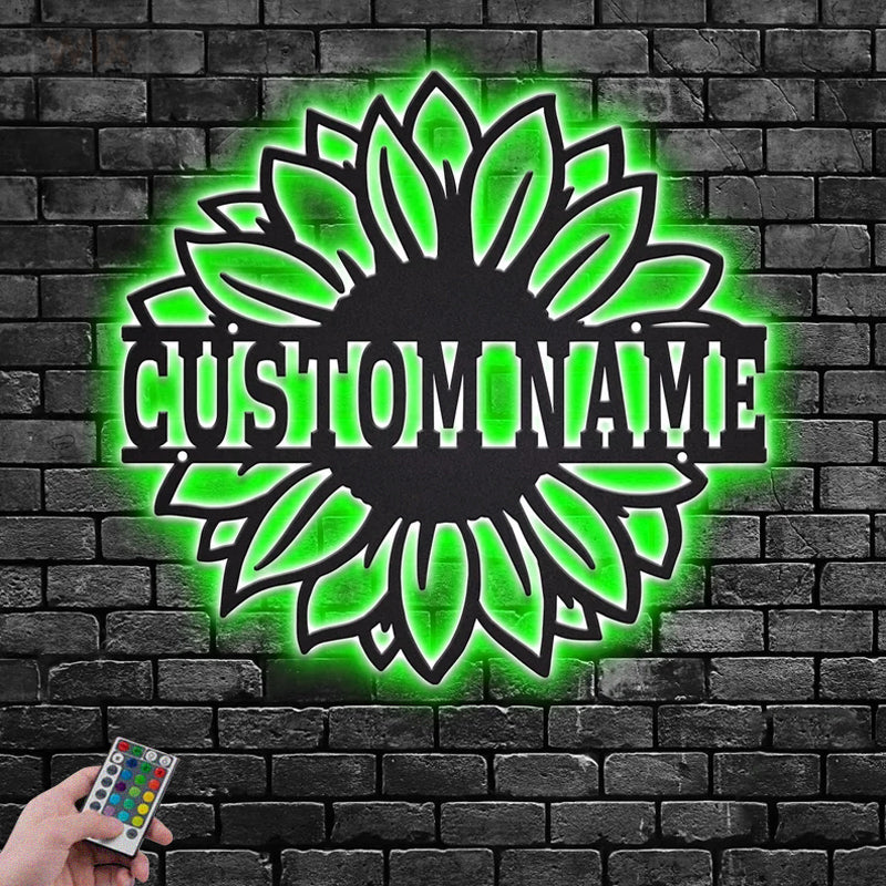 Flower Led Metal Sign – Wix Decor