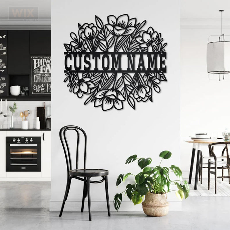 Flower Led Metal Sign – Wix Decor