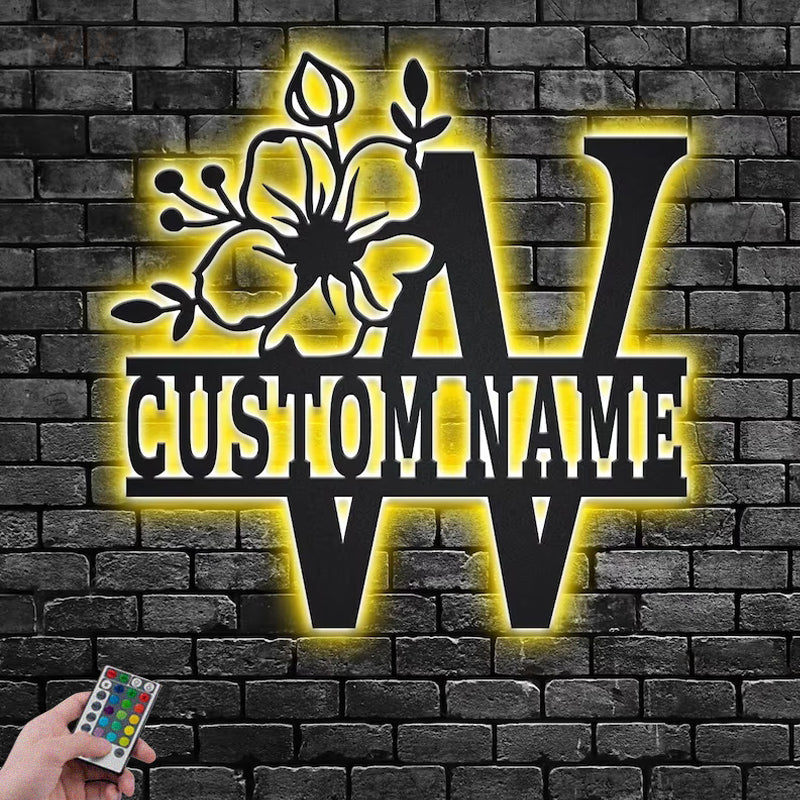 Flower Led Metal Sign – Wix Decor