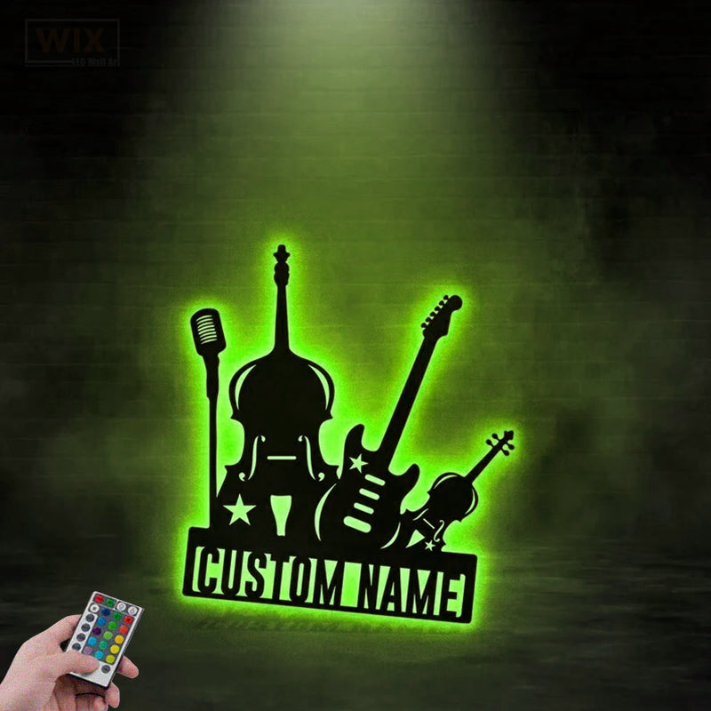 Guitar LED Metal Sign