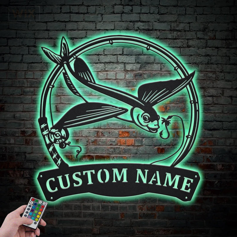 Fishing LED Metal Sign - Wix Decor