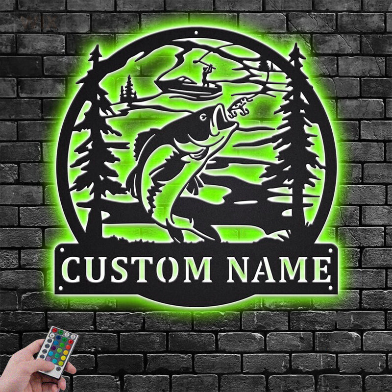 Fishing LED Metal Sign - Wix Decor