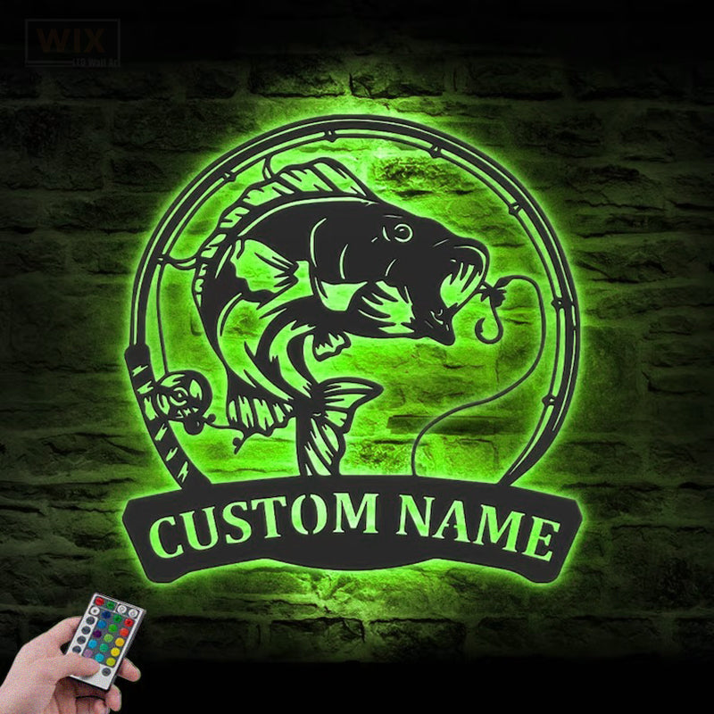 Fishing LED Metal Sign