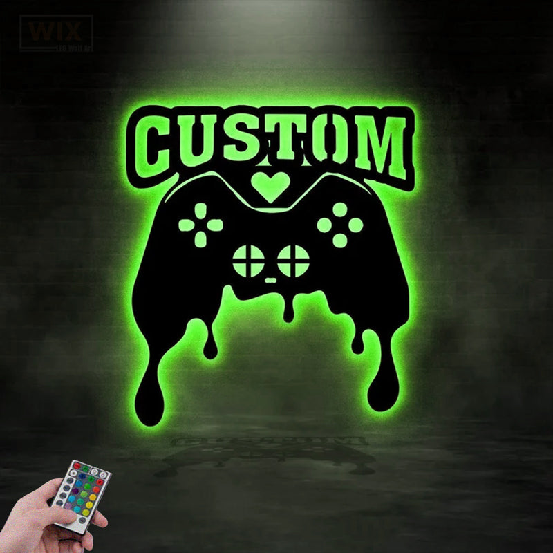 Gamer Zone LED Metal Sign - Wix Decor