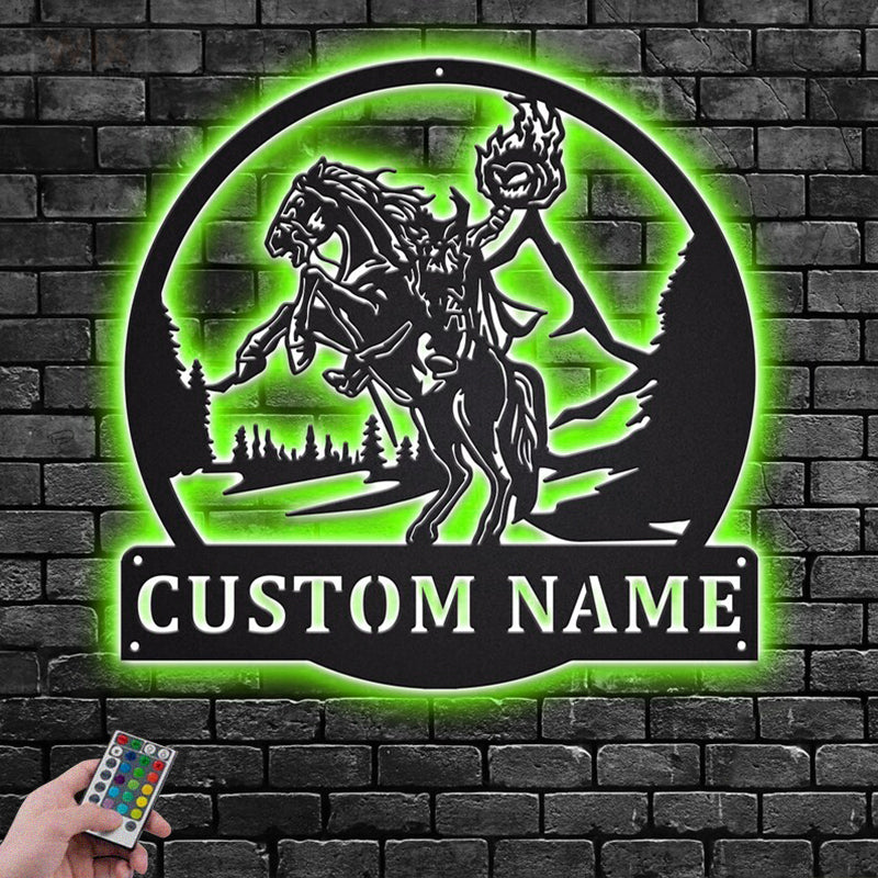 Horse LED Metal Sign