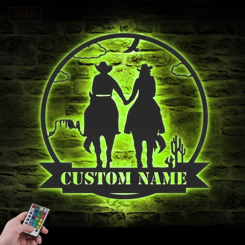 Horse LED Metal Sign