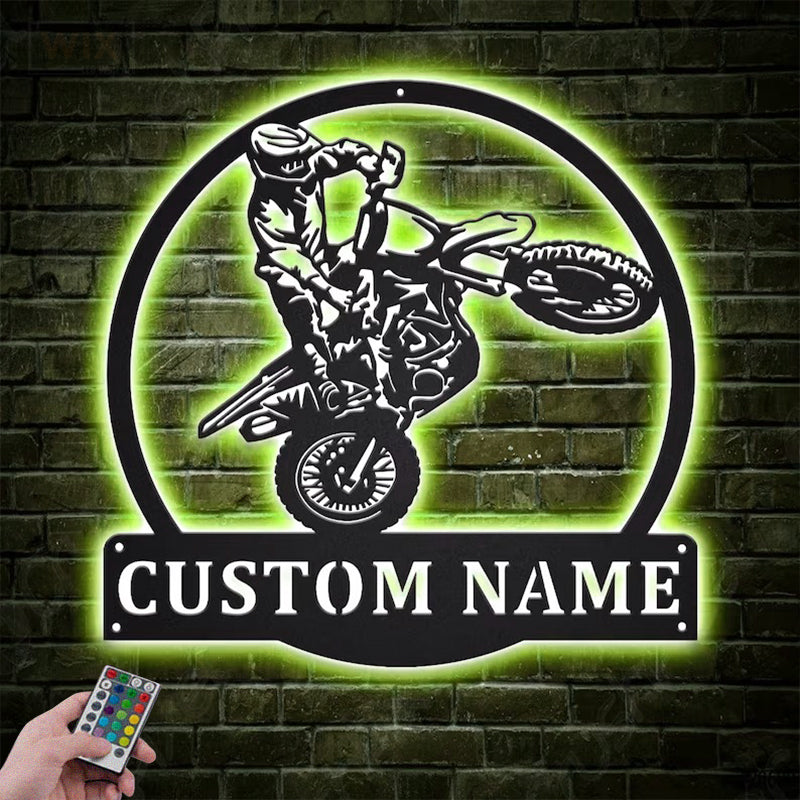 Mountain Bike LED Metal Sign - Wix Decor