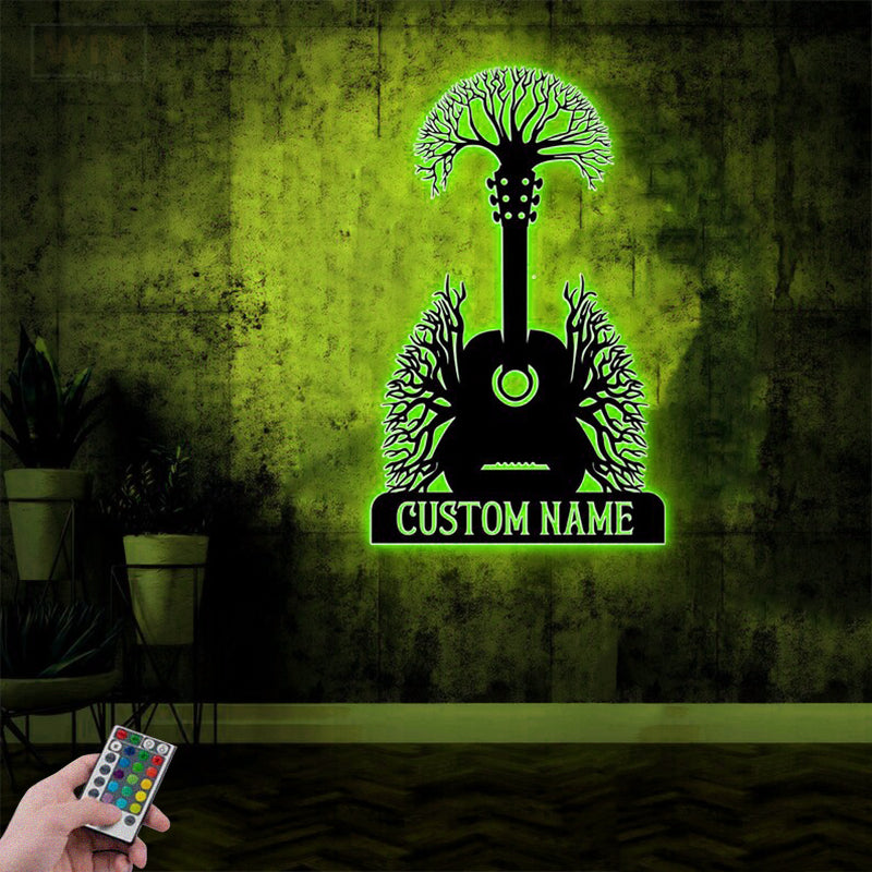 Guitar LED Metal Sign