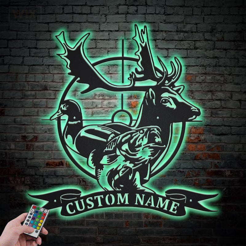 Fishing LED Metal Sign