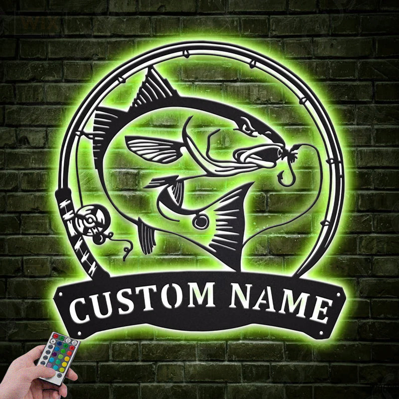 Fishing LED Metal Sign - Wix Decor