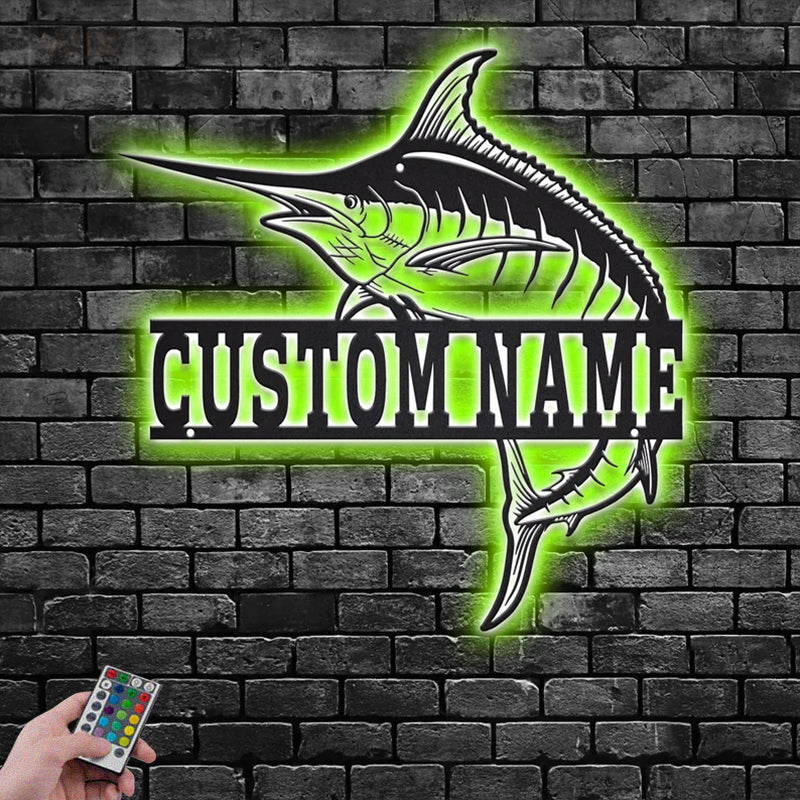 Fishing LED Metal Sign - Wix Decor