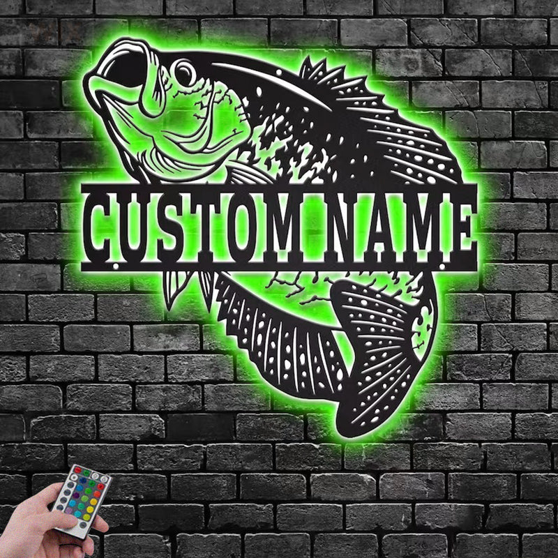 Fishing LED Metal Sign - Wix Decor