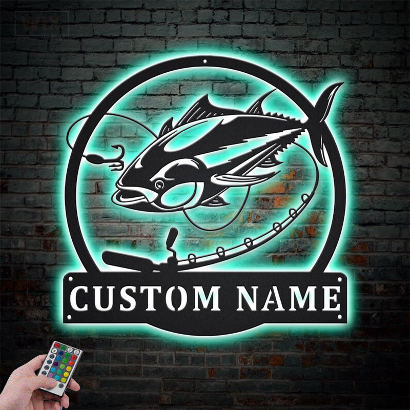 Fishing LED Metal Sign - Wix Decor