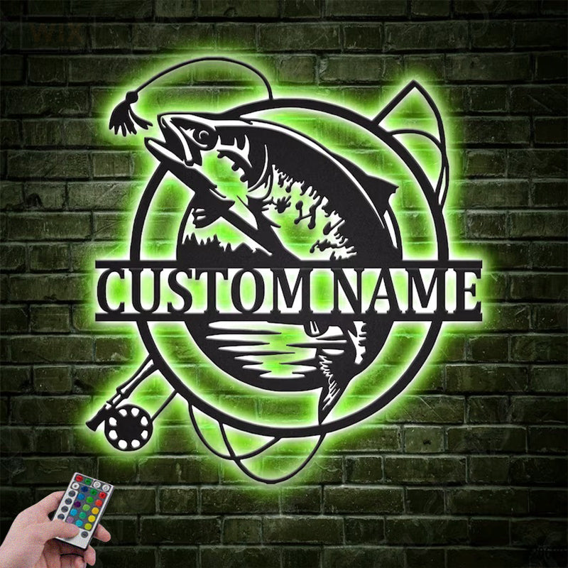 Fishing LED Metal Sign - Wix Decor