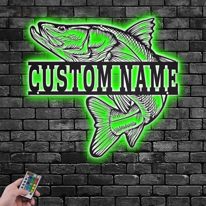 Fishing LED Metal Sign - Wix Decor