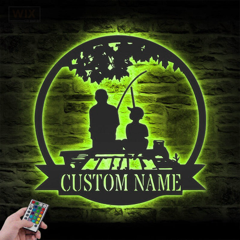 Fishing LED Metal Sign - Wix Decor