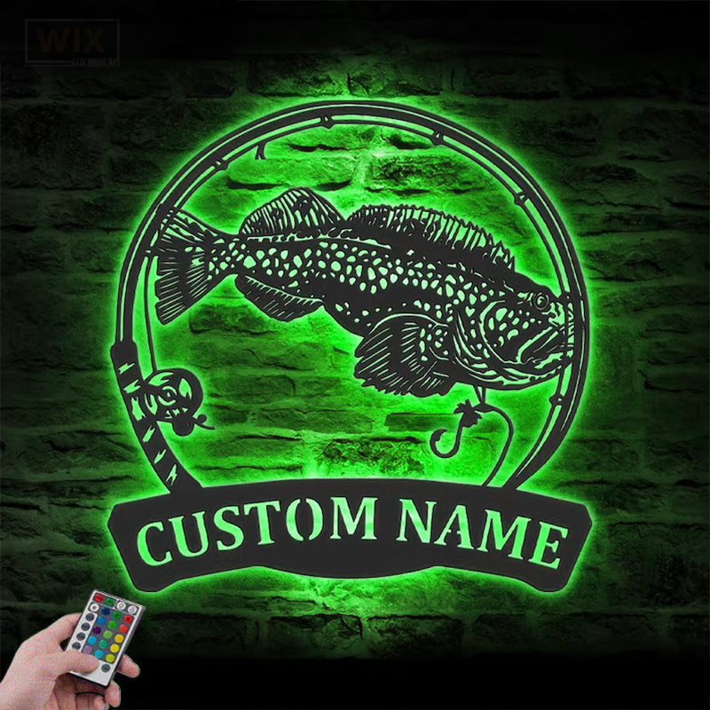 Fishing LED Metal Sign - Wix Decor