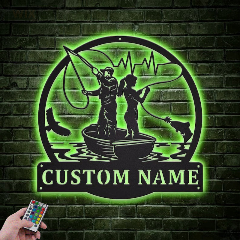 Fishing LED Metal Sign - Wix Decor