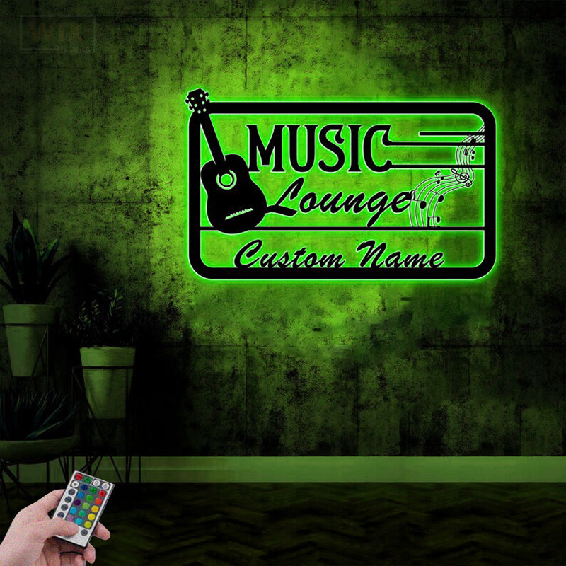 Guitar LED Metal Sign