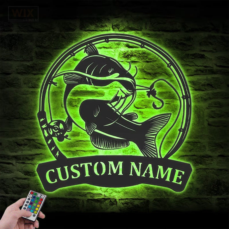 Fishing LED Metal Sign - Wix Decor